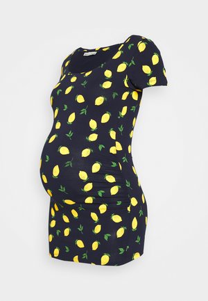 T-shirt con stampa - dark blue/yellow
