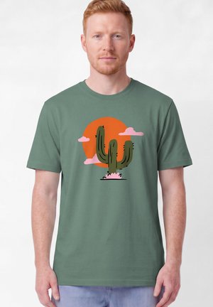 watapparel, KAKTUS IM SONNENUNTERGANG UNISEX - T-Shirt print - green bay