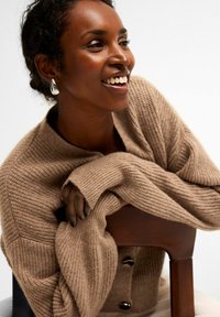 Kappahl MED PUFFÄRMAR - Cardigan - Beige mélange