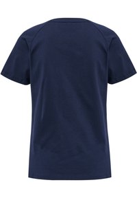 Kornblå kortærmet t-shirt lavet af blødt bomuld, med rund halsudskæring og en afslappet pasform uden synlige logoer eller mønstre.