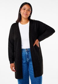 Zizzi LANGE MIT TASCHEN - Adīta jaka - black