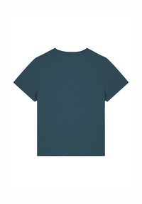 Korte mouwen t-shirt in donkerblauw, gemaakt van zachte stof. Heeft een ronde halslijn en een eenvoudig, niet-bewaakt ontwerp.