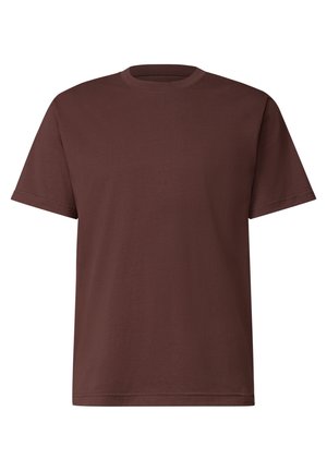Street One MEN, BASIC T-SHIRT MADE OF PURE COTTON - T-shirt basic - maroon brown