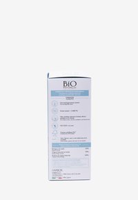 Boîte du produit BiO Phytorelax, principalement blanche avec des accents bleu clair. Le texte comprend des détails sur les certifications, les ingrédients et les instructions de recyclage.