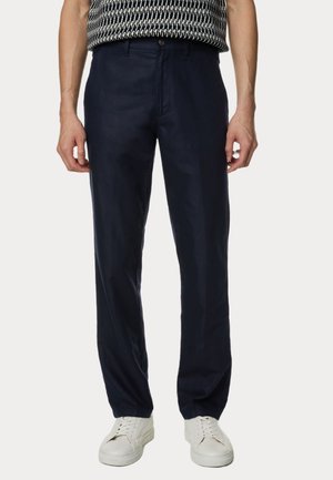 Marks & Spencer REGULAR FIT LINEN BLEND - Pantalones - navy