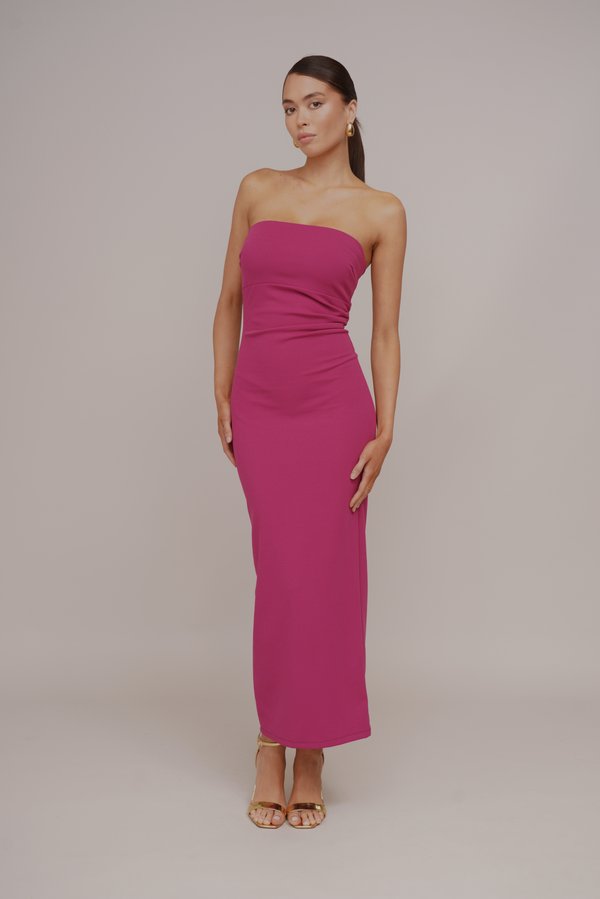 JOSEFINA BANDEAU MIDI DRESS - Cocktail dress / Party dress - aubergine3