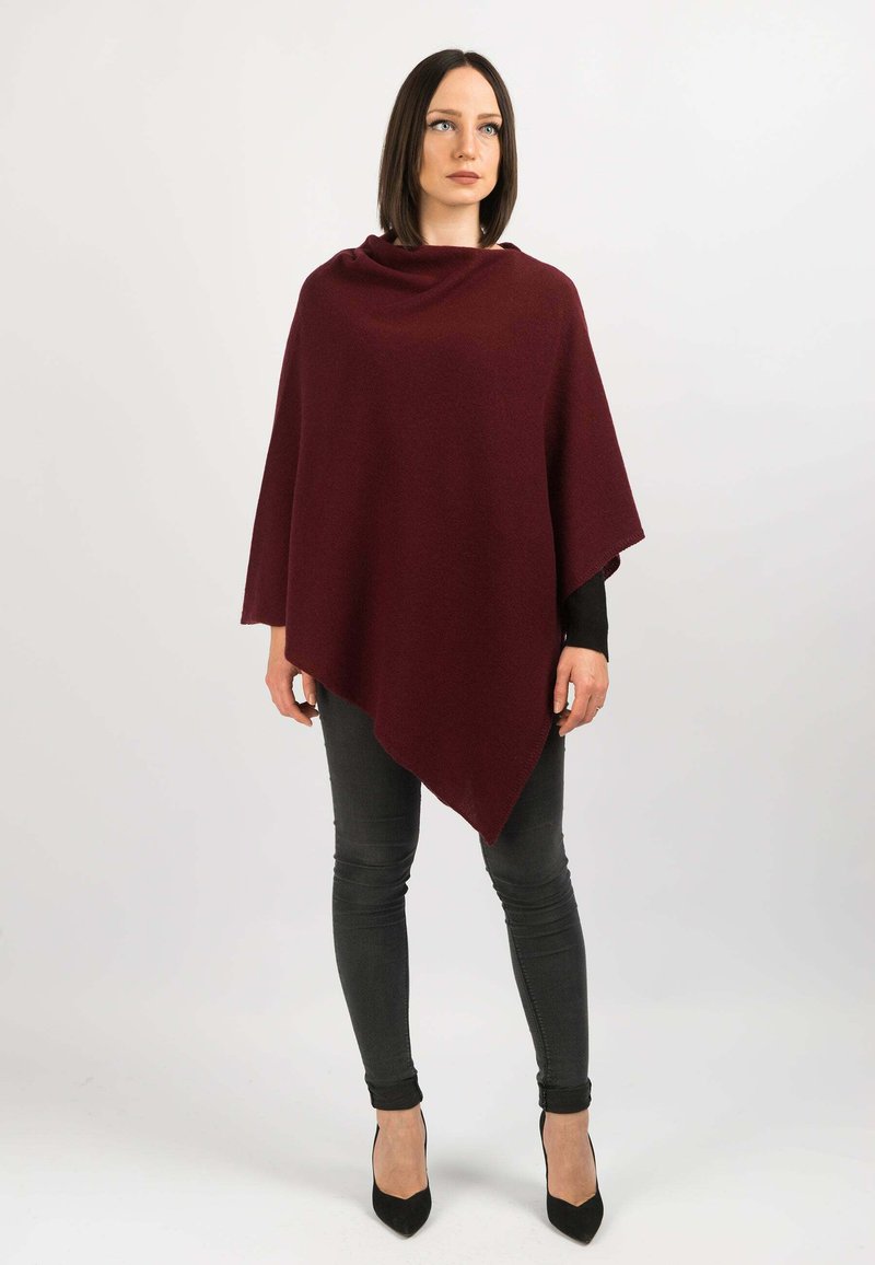 Dalle Piane Cashmere PONCHO - Pončo - bordeuax