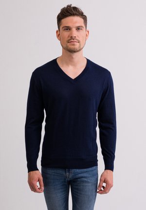 CASH-MERE V-AUSSCHNITT  - Strickpullover - marine blau