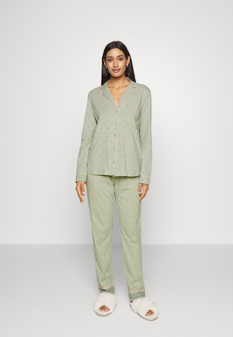 women'secret BORDER LONG SLEEVES MASCULINE Pyjamas green/multicoloured Zalando.de
