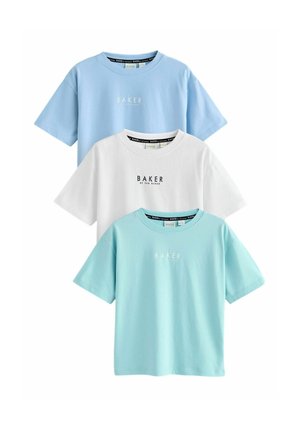 REGULAR FIT  3 PACK - T-Shirt print - blue white