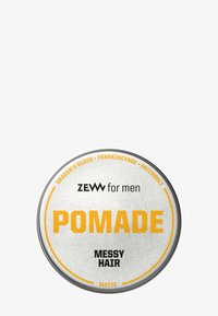 Confezione rotonda di pomata ZEW per uomini per capelli disordinati, finitura opaca, con profumi di sangue di drago, incenso e patchouli.