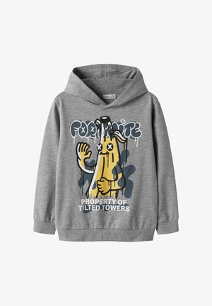 FORTNITE - Pulover s kapuco - grey melange