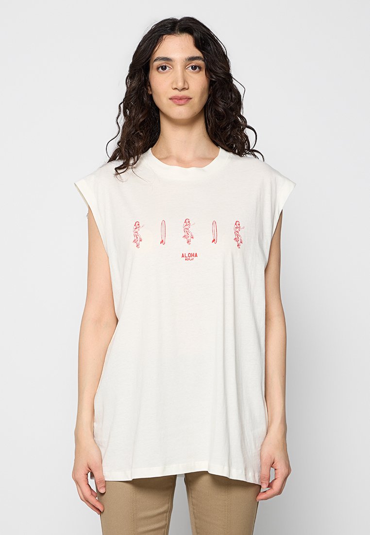Replay T-shirt print crème Replay T-shirt print crème