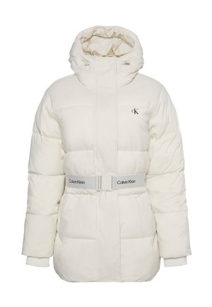 Calvin Klein Jeans, BELTED MIDWEIGHT PUFFER - Vinterjakker - chalk