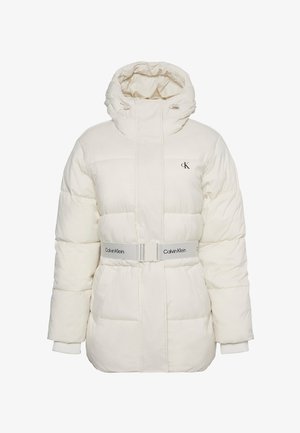 Calvin Klein Jeans, BELTED MIDWEIGHT PUFFER - Vinterjakker - chalk
