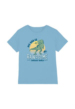 JURASSIC WORLD TREX RAWRSOME DAD - Print T-shirt - light blue
