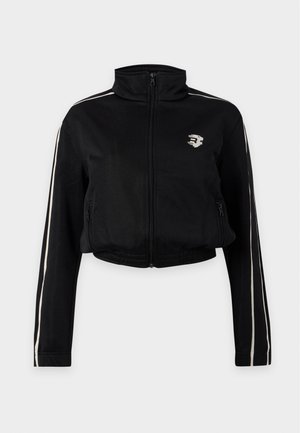 Replay, SIDE STRIPE TRACK CROPPED - Суитшърт с цип - black