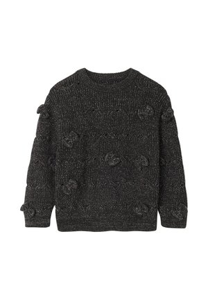 Vertbaudet, VERTBAUDET WEIHNACHTSPULLOVER MÄDCHEN MIT ZOPFMUSTER UND SCHLEIFEN - Jumper - anthrazit