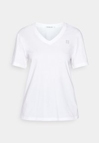 BADGE V NECK TEE - T-shirt basic - bright white