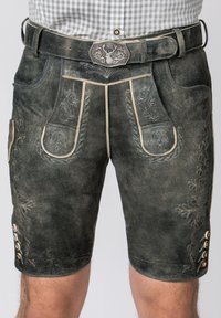 Stockerpoint OLIVER - Pantalón de cuero - grau gespeckt