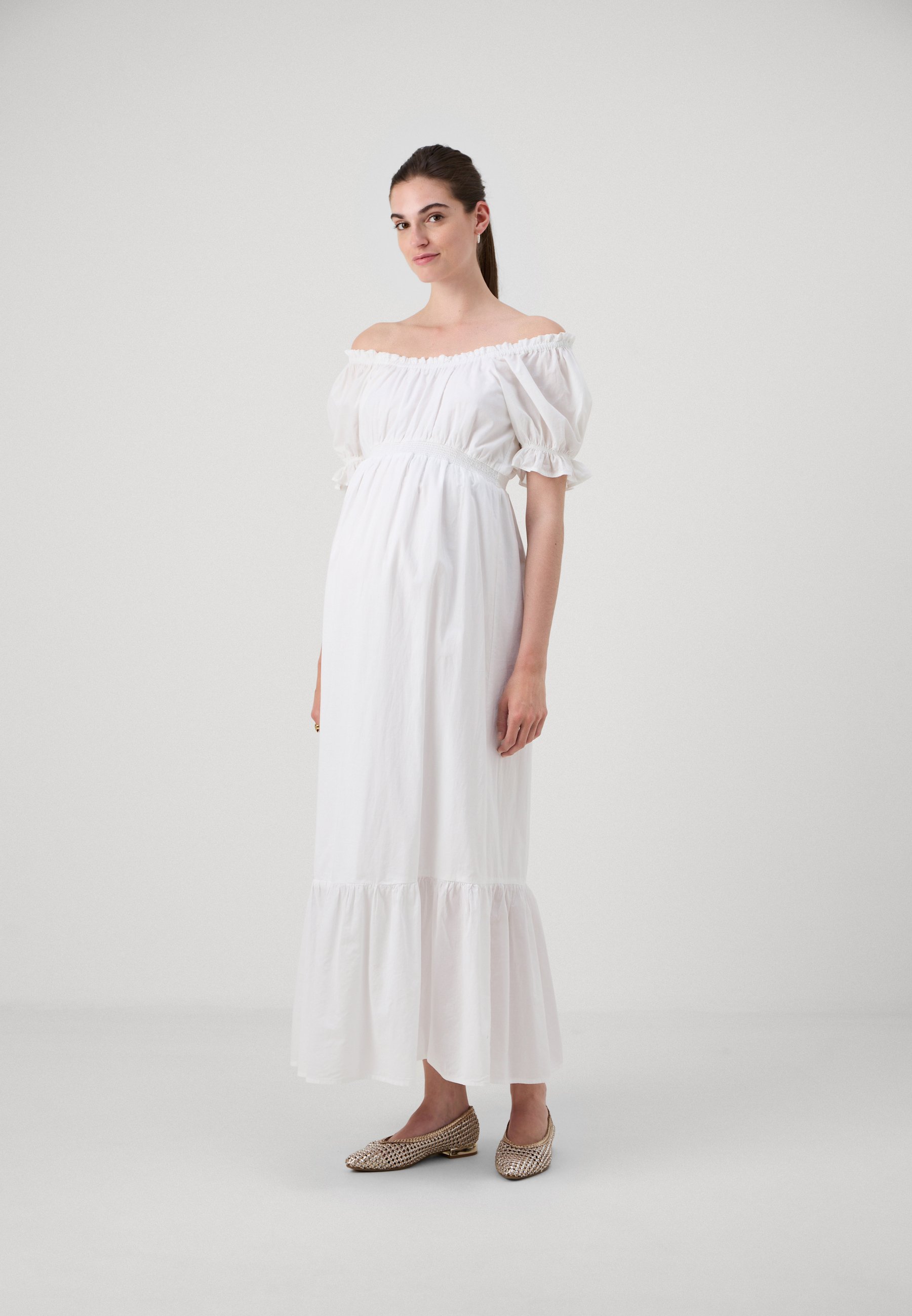 ONLY MATERNITY OLMKATIE ANKLE DRESS - Maxi dress - white - Zalando.co.uk