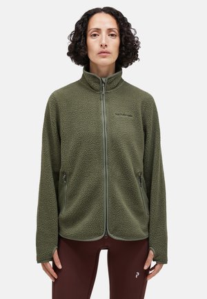 W PILE ZIP  - Fliisjakk - olive