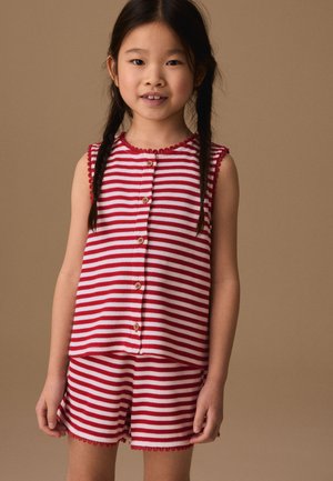 Next, REGULAR FIT - TEXTURED WAFFLE WAISTCOAT SHORTS SET  . - Pusero - red stripe