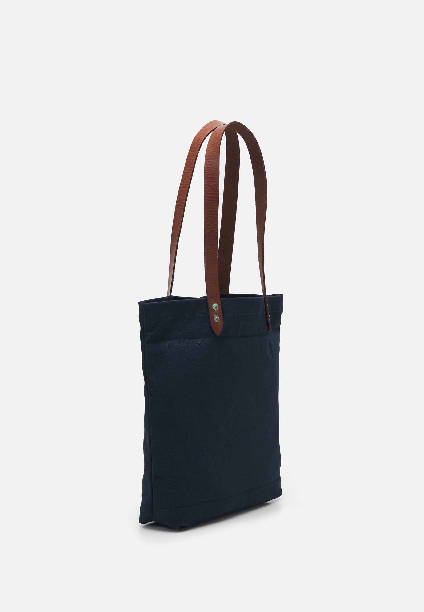 Polo Ralph Lauren LOGO LEATHER-TRIM TWILL SHOPPER TOTE - Bolso shopping -  avaitor navy/azul marino - Zalando.es