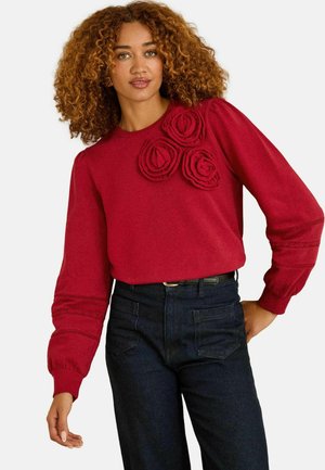 Sweatshirt - red corsage detail