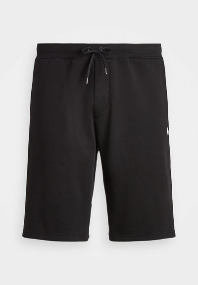 Czarne szorty wykonane z mieszanki bawełny, z elastycznym pasem w talii i sznurkiem, bocznymi kieszeniami oraz małym logo na lewej udzie.