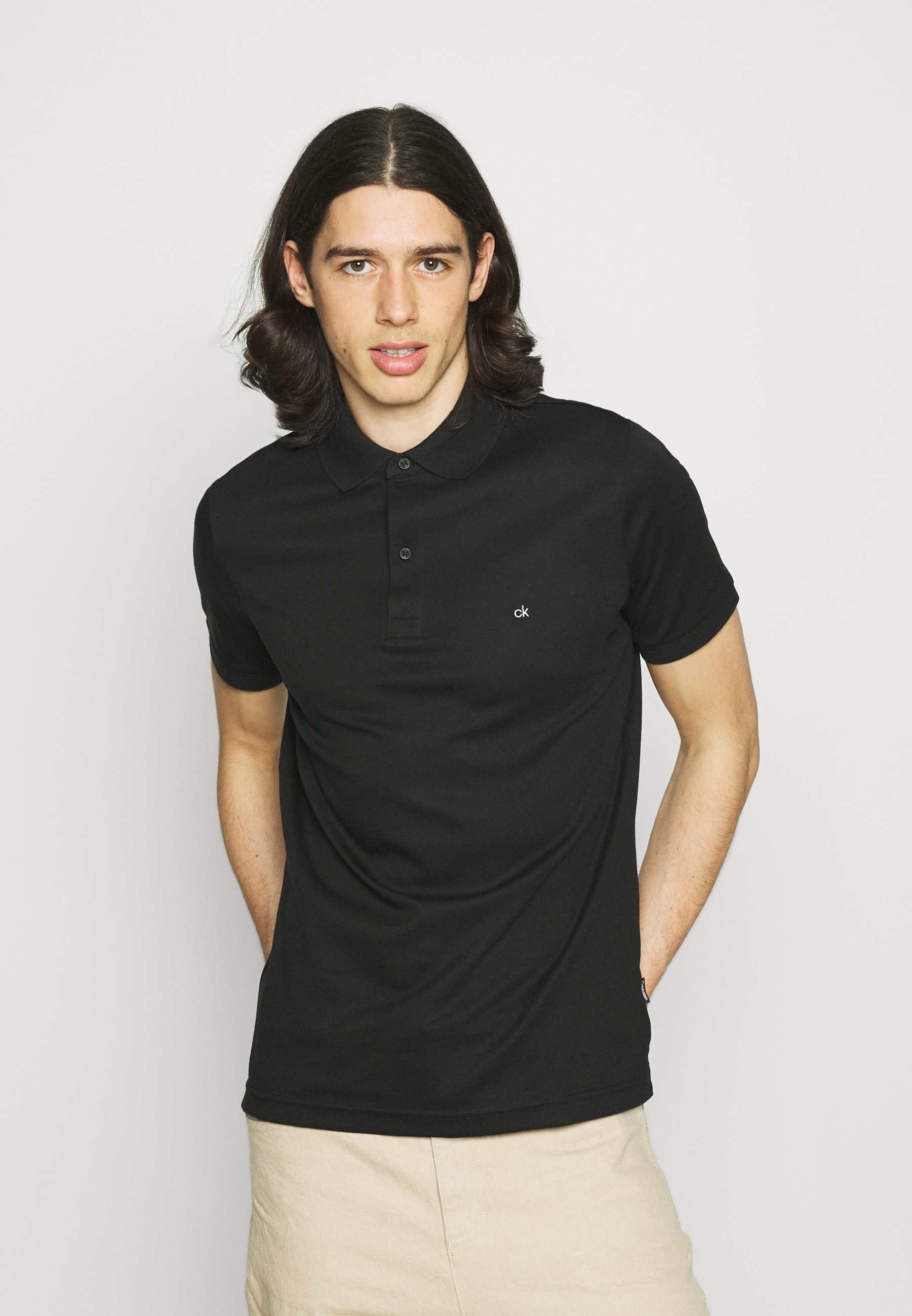 Calvin Klein LIQUID TOUCH SLIM FIT - Polo shirt - black - Zalando.de