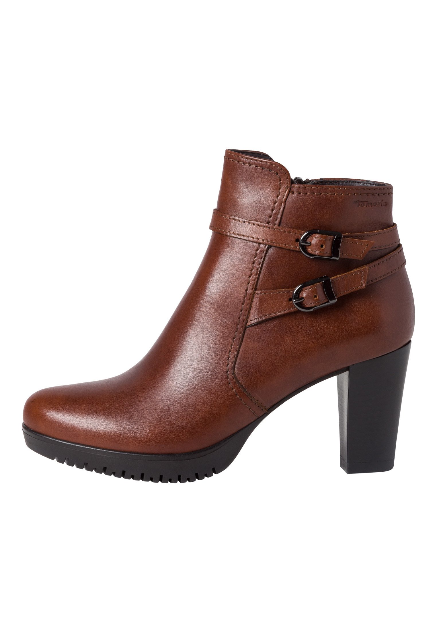 Tamaris Enkellaarsjes met hoge hak - cognac/Bruin - Zalando.nl