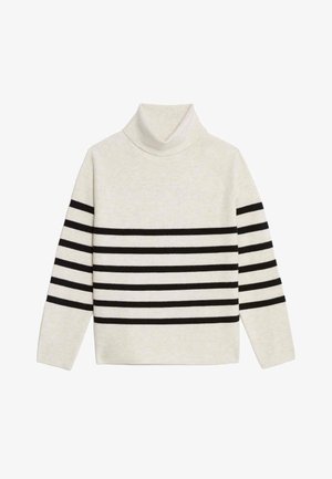 Marks & Spencer, SOFT TOUCH STRIPED ROLL NECK - Striktrøje - light natural