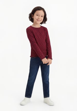 ONLY MINI KMGTRINNY LIFE AOP LS O-NCK TOP JRS NOOS - Langarmshirt - cabernet