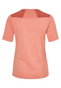 Camiseta deportiva de manga corta en suave tejido melocotón con paneles de hombro más oscuros y un sutil patrón de líneas en la espalda. Logo de Ziener en el cuello.
