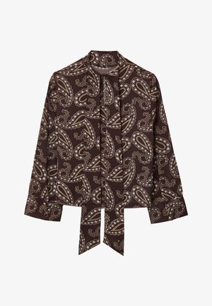 Calliope CRAVATTINO FANTASIA - Bluse - var marrone scuro