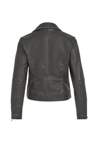 VILA VICARA WASHED COATED JACKET - Imitert skinnjakke - black
