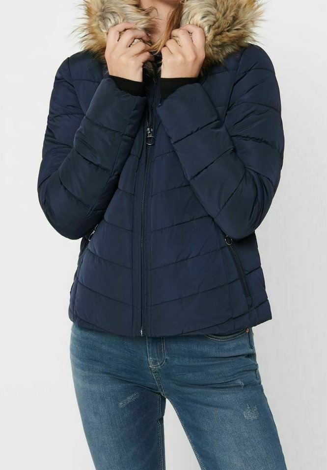 Pelliccia Giacca Jeans Con Cappuccio ONLY Giacca Invernale Dark