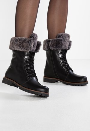 Lace-up ankle boots - black