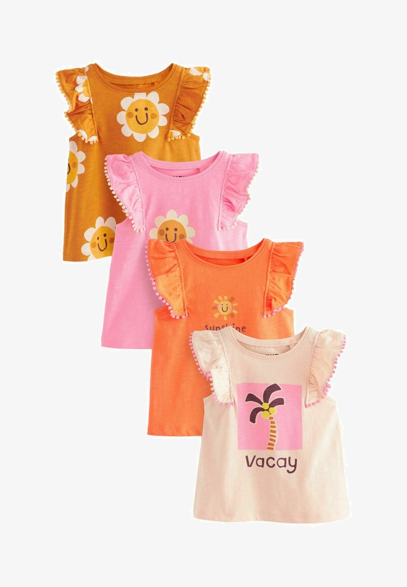 Next 4 PACK REGULAR FIT - T-shirt med print - pink holiday palm tree