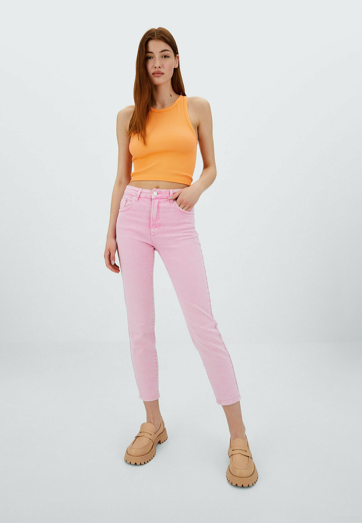 Stradivarius MOM - Jeans slim fit - pink/fuxia - Zalando.it
