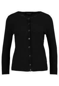 Mustat neulotut neuletakit pitkillä hihoilla, pyöreällä kaula-aukolta ja nappikiinnityksellä. Varustettu ribbireunuksilla ja hihansuilla; sileä pinta.