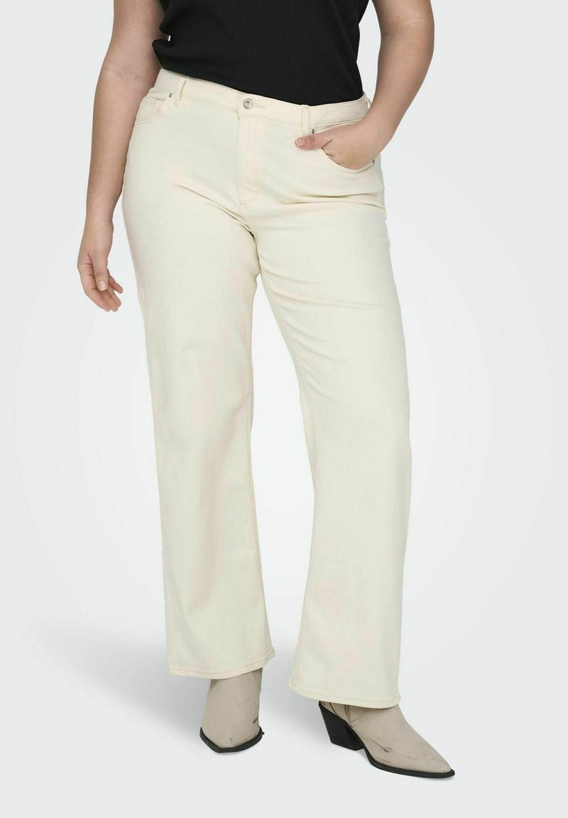 ONLY Carmakoma WILLY WIDE - Jeans straight leg - ecru