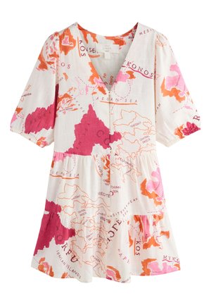 Next, Robe chemise - pink map print