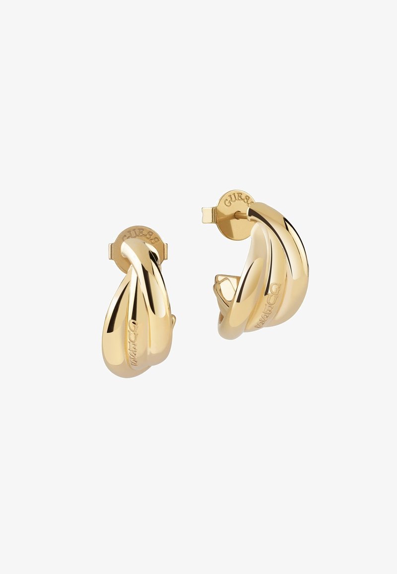 Orecchini Guess Cerchi acciaio dorato e cristalli rettangolari jube03008jwyg Orecchini Guess Cerchi acciaio dorato e cristalli rettangolari jube03008jwyg