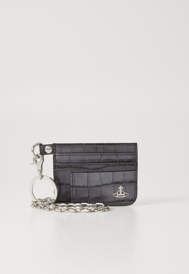 Vivienne Westwood CARD HOLDER FLAT CHAIN UNISEX - Peněženka - anthracite