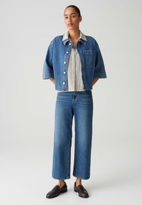 OPUS MID RISE CROPPED WIDE FIT - Straight leg jeans - mid lane blue