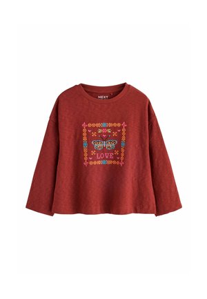 Next, LONG SLEEVE TOP - Langarmshirt - brown embroidered