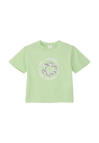s.Oliver MIT SMILEY FRONT - Camiseta estampada - hellgrün