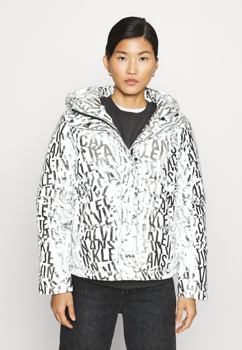 Calvin Klein Jeans LOGO PUFFER Winter jacket silver/silvercoloured